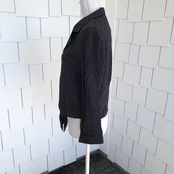 Sage the Label Women's Black/White Micro Dot La Bamba Button/Tie Front Top sz L - Picture 7 of 8